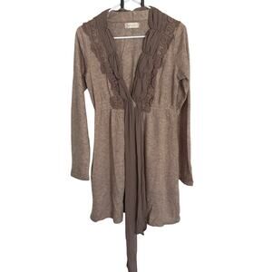 Altar’d State Boho Lace Long Sleeve Dress Size M Brown Crochet Detail - M - EUC